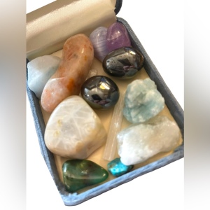 Box of Chakra stones New age tumbled turquois amethyst & more!