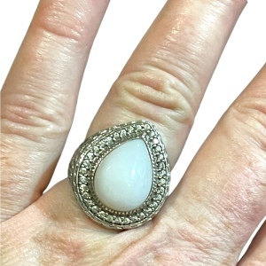 Stunning designer DP 925 sterling Moonstone fancy heavy handmade ring