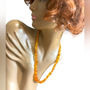 Baltic honey Amber chip Necklace 24” imported