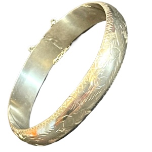 Vintage Sterling silver 925 etched bangle