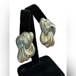 Vintage Sterling silver 925 Mexico Statement earrings swirl design Taxco