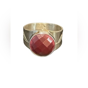 Sterling silver 925 Blood red stone ring