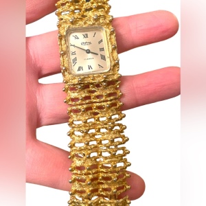 Vintage high quality RHAPSODY gold chunky watch windup