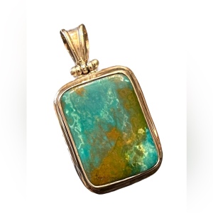 Sterling silver 925 Fancy turquoise Large necklace pendant