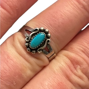 Vintage Sterling silver 925 Turquoise William Wheeler Southwestern Ring