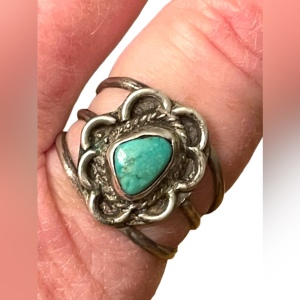 Vintage Sterling silver 925 Turquoise southwestern Navajo ring Mens