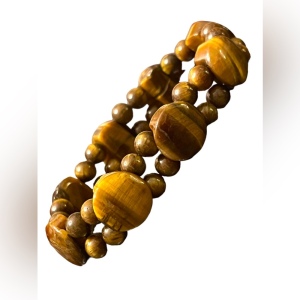 Lovely Brown Tiger eye chunky Stretcy stone bead bracelet