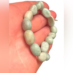 Lovely Blue Larimar stone chunky bracelet bead stretchy