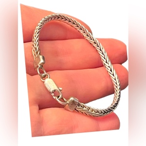 Vintage Solid Sterling silver 925 Wheat chain bracelet Bali Balenisian