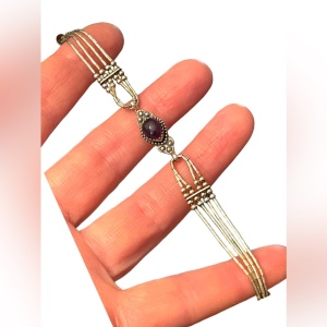 Carolyn Pollack Relios Vintage sterling silver amethyst southwestern bracelet