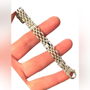 Lovely solid sterling silver 925 fancy link bracelet