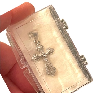 Sterling silver 925 Jerusalem Crucifix necklace pendant cross religious