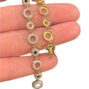 Sterling silver 925 gold plt fancy circle ⭕️ link bracelet