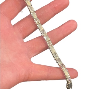 Sterling silver 925 fancy clear CZ link bracelet