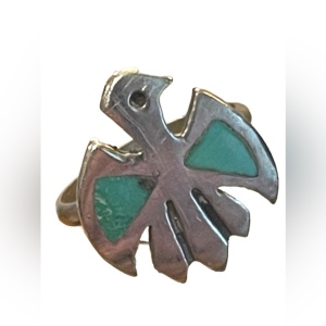 Vintage Sterling silver 925? eagle turquoise artisan southwestern ring