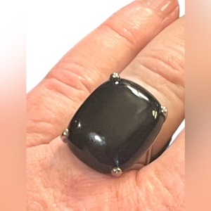 Vintage sterling silver 925 Chunky black onyx ring