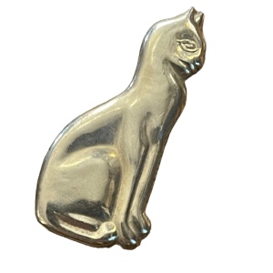 Vintage sterling silver pendant brooch fancy CAT kitty 925 C clip