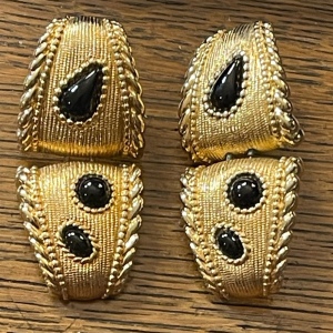 Vintage 1980s Authentic Swarovski SAL Gold plt earrings