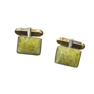 Vintage Silver plated connemara marble cufflinks