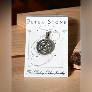 Peter Stone sterling silver 925 Pentacle pentagram pendant pagan