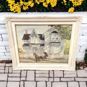 Shabby chic Framed Walter Campbell Vintage print 1993