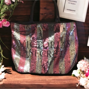 XL New Sequin Victoria Secret Overnight bag NWT tote shopper