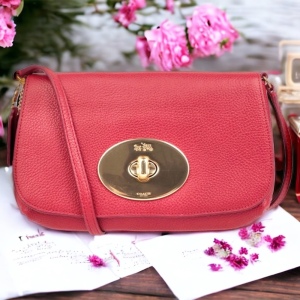 NEW Coach F52896 Crossbody Shoulder Bag RED Leather