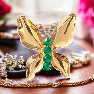 Vintage Gold plated Sterling silver CORO CRAFT Butterfly brooch