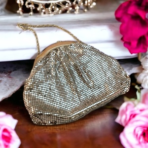 Vintage c1950s Silver metal mesh Whiting & Davis