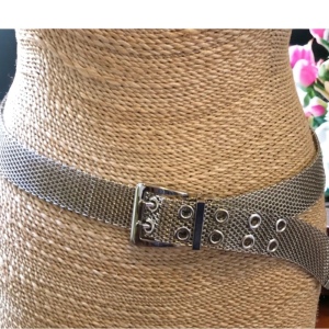 Vintage chain mail metal mesh solid heavy belt