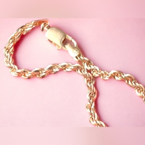 Lovely sterling silver 925 4mm solid rope chain bracelet