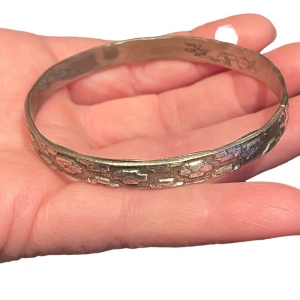 Lovely vintage 70mm Mexico sterling silver 925 bangle bracelet