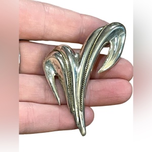 Taxco TR 97 Vintage Large Modernist brooch sterling silver 925