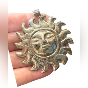 Vintage sterling silver 925 Lovely Sun necklace pendant MEXICO