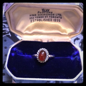 COPY - Vintage sterling silver carnelian ornate ring