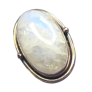 Vintage sterling silver 925 Moonstone elongated chunky ring