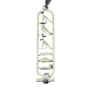 Vintage Egyptian Heiroglyphics sterling silver 925 necklace pendant