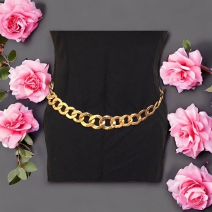 Vintage Chunky Heavy Necklace Belt Gold links