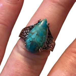 Stunning Sterling silver DK 925 turquoise high quality ring bali design