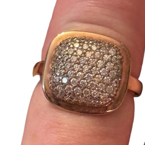 Rose gold plt sterling silver Diamond fancy ring