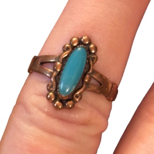 Vintage Bell Trading post copper & turquoise southwestern ring