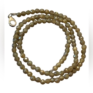 Sterling silver labradorite faceted bead necklace