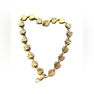 Sterling silver 925 gold plt heart link bracelet