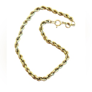 Vintage 10k Gold rope chain bracelet