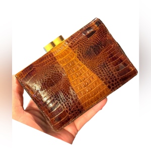 Vintage Thailand Crocodile womens Leather wallet