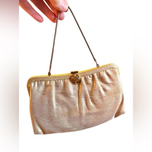 Vintage 1960s gold metalic evening bag purse mini