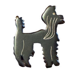 Little black bakelite afghan dog brooch