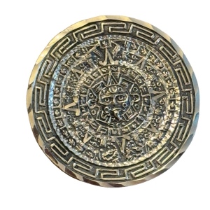 Vintage sterling silver Patricia Mexixo 925 Aztec Mayan Calendar brooch pendant