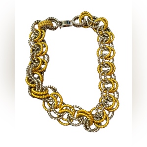 Vintage aubstancial gold and silver chunky link GW necklace