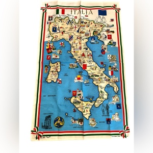 Vintage Italy Italian linen tea towel souveniwr LN